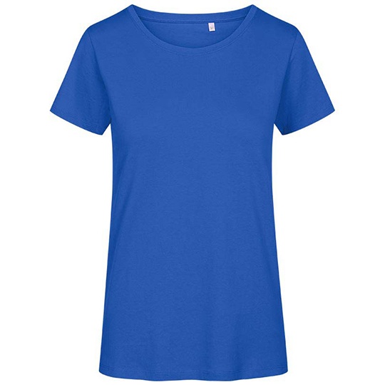T-shirt Damski Slim Bawelna Organiczna E3095 - Azur Blue