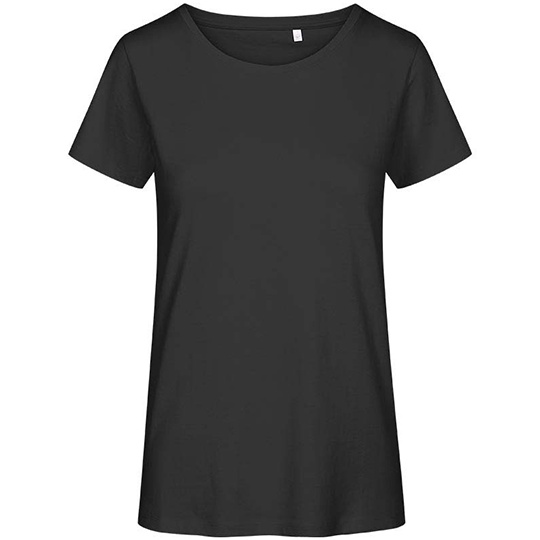 T-shirt Damski Slim Bawełna Organiczna E3095 - Charcoal (Solid)
