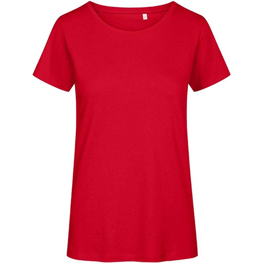 T-shirt Damski Slim Bawelna Organiczna E3095 - Fire Red