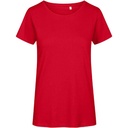 T-shirt Damski Slim Bawełna Organiczna E3095 - Fire Red