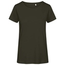 T-shirt Damski Slim Bawełna Organiczna E3095 - Khaki