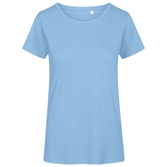 T-shirt Damski Slim Bawełna Organiczna E3095 - Light Blue