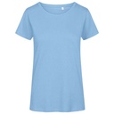T-shirt Damski Slim Bawełna Organiczna E3095 - Light Blue