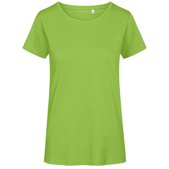 T-shirt Damski Slim Bawelna Organiczna E3095 - Lime Green