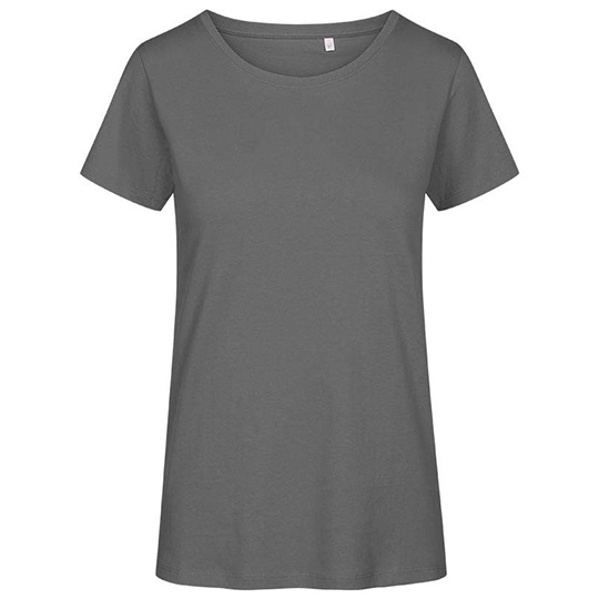 T-shirt Damski Slim Bawełna Organiczna E3095 - Steel Gray