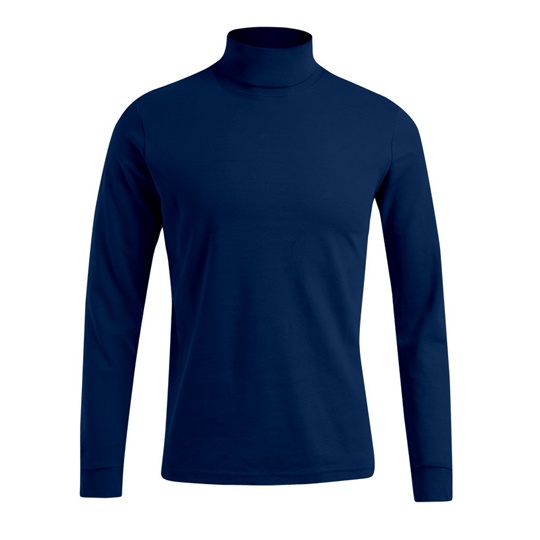 Golf męski slim z długim rękawem E3407 - Navy