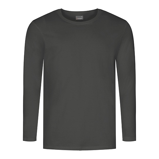 T-shirt Meski Klasyczny Czesana Bawelna E4099 - Charcoal (Solid)