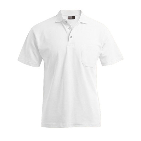 Męskie Polo Piqué z Kieszenią E4100 - White