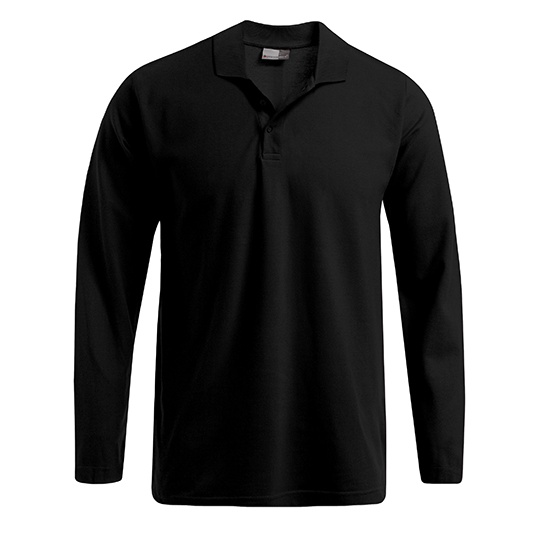 Koszulka Polo Meska Dlugi Rekaw Bawelniana Pique E4600 - Black