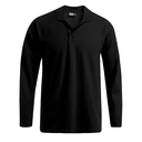Koszulka Polo Męska Długi Rękaw Bawełniana Pique E4600 - Black