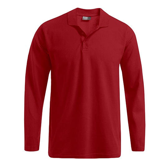 Koszulka Polo Męska Długi Rękaw Bawełniana Pique E4600 - Fire Red