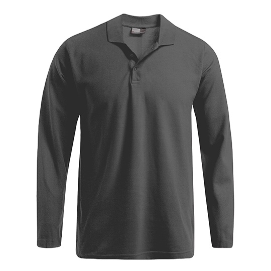 Koszulka Polo Meska Dlugi Rekaw Bawelniana Pique E4600 - Steel Gray