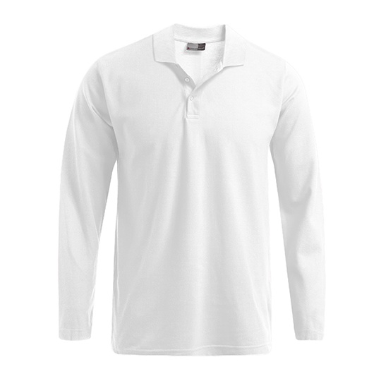 Koszulka Polo Meska Dlugi Rekaw Bawelniana Pique E4600 - White