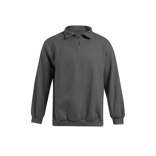 Sweter Meski Klasyczny Bawelniany ze Stojka E5050N - Graphite (Solid)