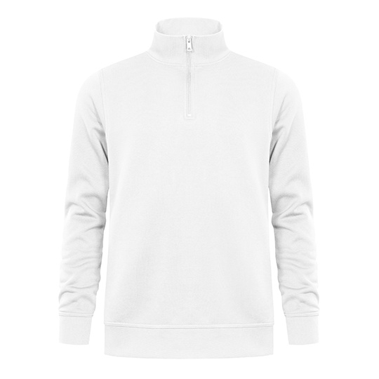 Bluza unisex z zamkiem i kieszeniami E5052 - White