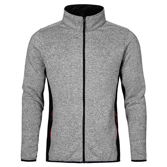 Męska kurtka dzianinowa Slim E7700 - Heather Grey