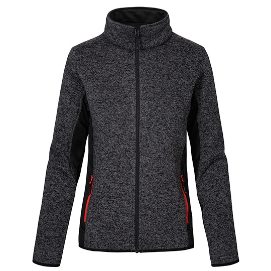 Kurtka Damska Dopasowana Dzianinowa Polarowa E7705 - Heather Graphite