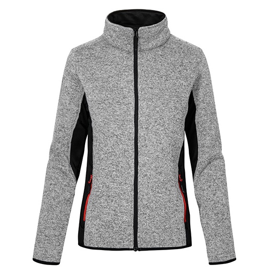 Kurtka Damska Dopasowana Dzianinowa Polarowa E7705 - Heather Grey