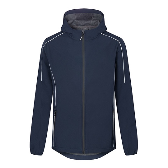Męska lekka kurtka softshell z kapturem E7830 - Navy