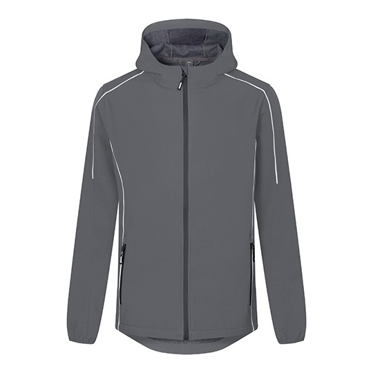 Męska lekka kurtka softshell E7830 - Steel Gray