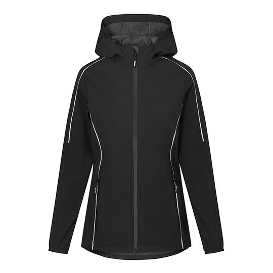 Damska lekka kurtka softshell z kapturem E7835 - Black