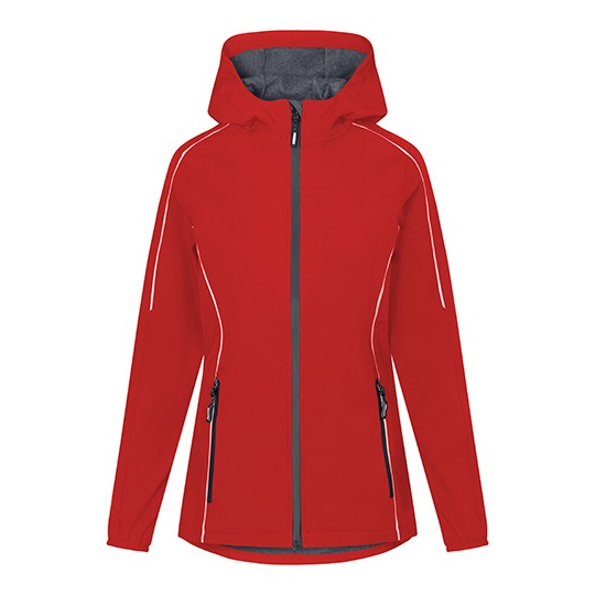 Damska lekka kurtka softshell z kapturem E7835 - Fire Red