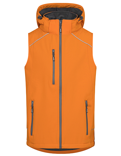 Męska kamizelka softshell z odpinanym kapturem E7840 - Orange