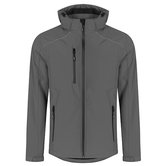 Męska kurtka softshell z odpinanym kapturem E7850 - Steel Grey (Solid)