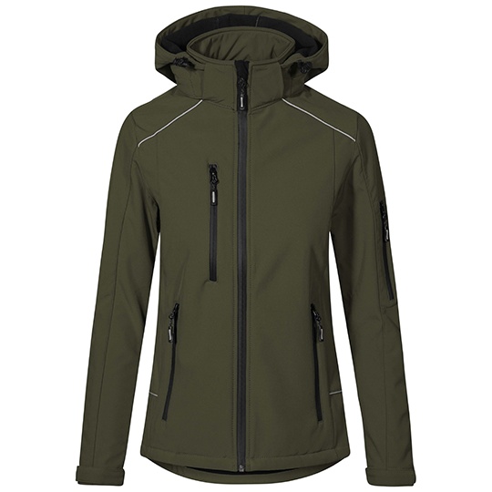 Kurtka Damska Softshell Wiatroodporna Wodoszczelna E7865 - Khaki