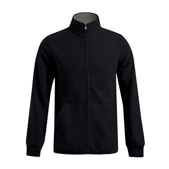 Kurtka Klasyczna Polarowa Anti-Pill E7971 - Black & Light Grey (Solid)