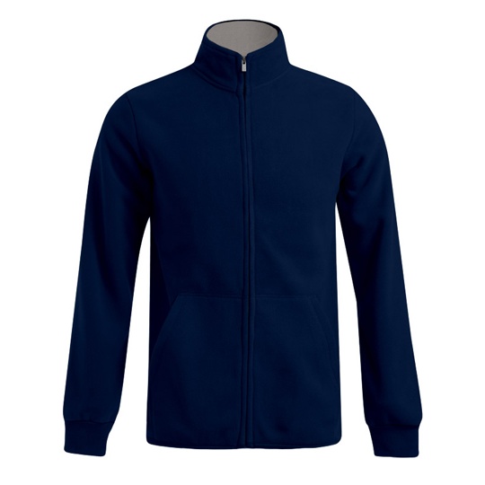 Kurtka Klasyczna Polarowa Anti-Pill E7971 - Navy & Light Grey (Solid)