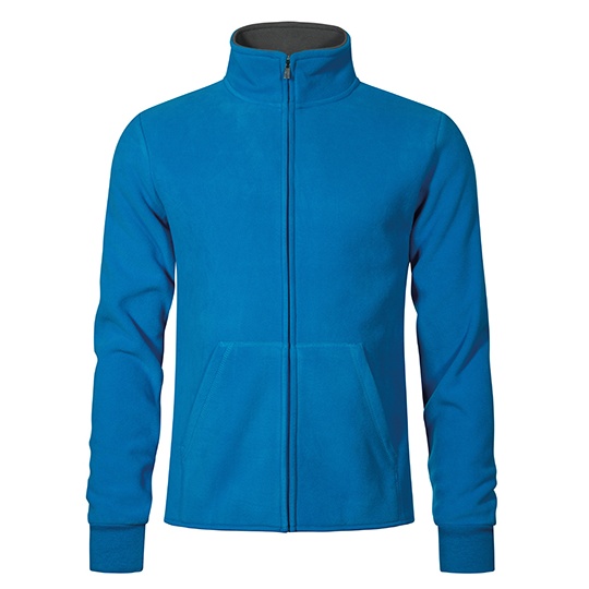 Kurtka Klasyczna Polarowa Anti-Pill E7971 - Turquoise & Light Grey (Solid)