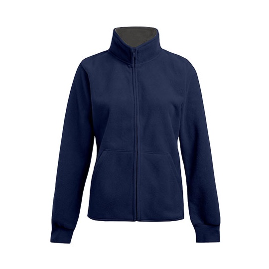 Damska bluza polarowa ze stójką E7985 - Navy & Light Grey (Solid)