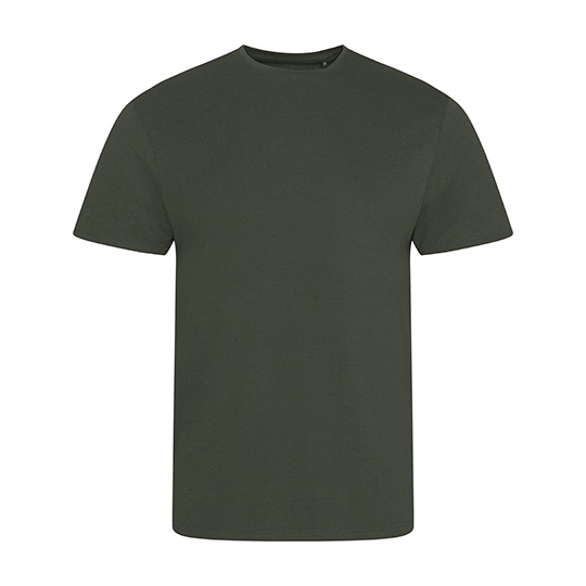 T-shirt Meski Slim Fit Bawelna Organiczna EA001 - Olive Green