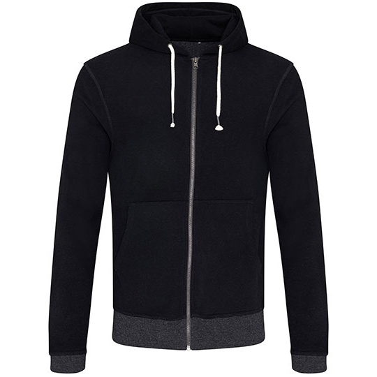 Bluza z kapturem slim EA051 - Black & Charcoal