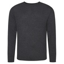 Sweter Klasyczny Dzianinowy Bawełna Poliester Recykling EA060 - Charcoal
