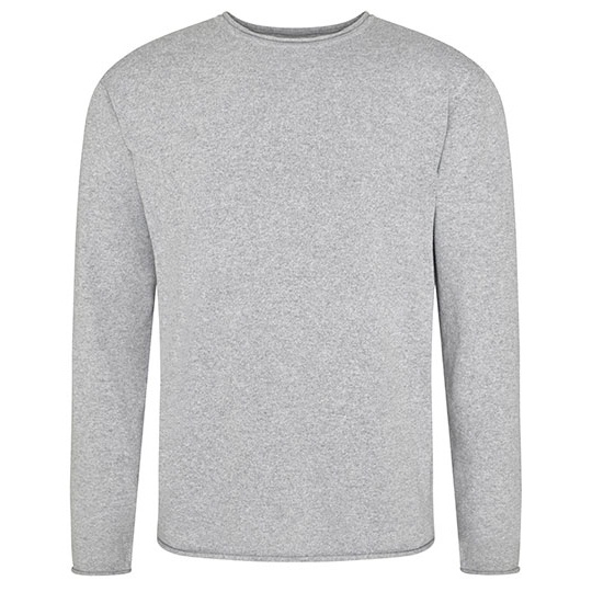 Sweter Klasyczny Dzianinowy Bawełna Poliester Recykling EA060 - Heather Grey