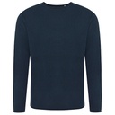 Sweter Klasyczny Dzianinowy Bawełna Poliester Recykling EA060 - Navy