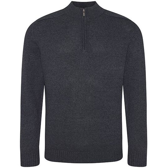 Sweter z zamkiem 1/4 EA061 - Charcoal
