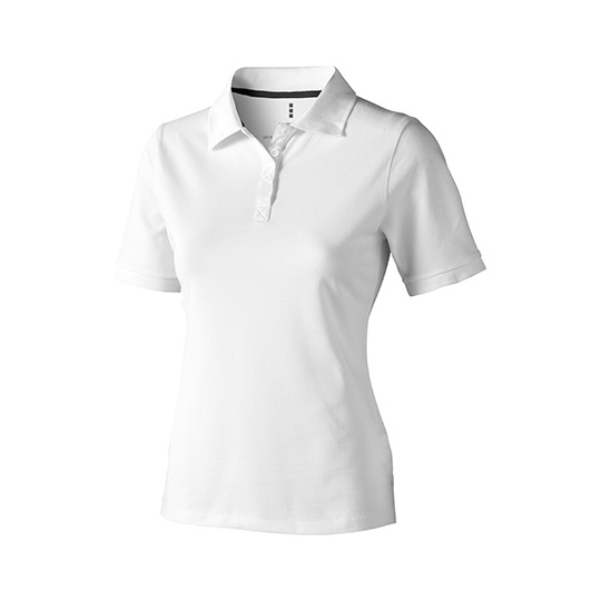 Koszulka Polo Damska Klasyczna Bawelna Pique EL38081 - White