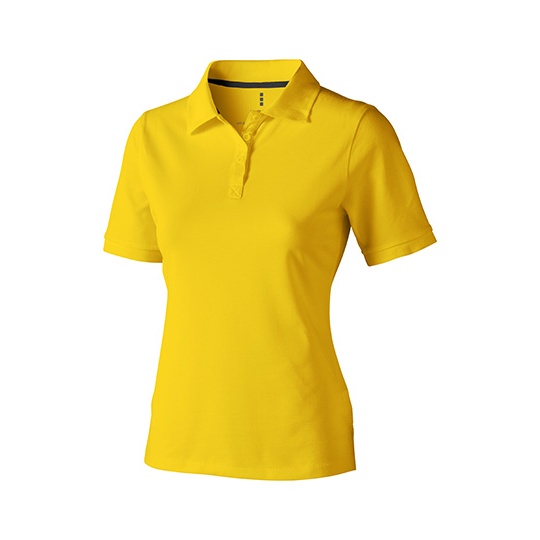 Koszulka Polo Damska Klasyczna Bawelna Pique EL38081 - Yellow