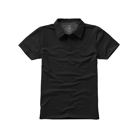Koszulka Polo Męska Klasyczna Bawełna Elastan Pika EL38084 - Black & Anthracite (Solid)