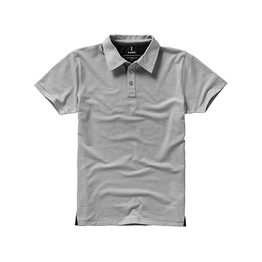 Koszulka Polo Męska Klasyczna Bawełna Elastan Pika EL38084 - Grey Melange & Anthracite (Solid)