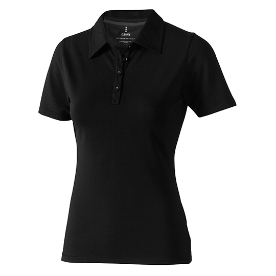 Koszulka Polo Damska Klasyczna Bawelna Elastan EL38085 - Black & Anthracite (Solid)