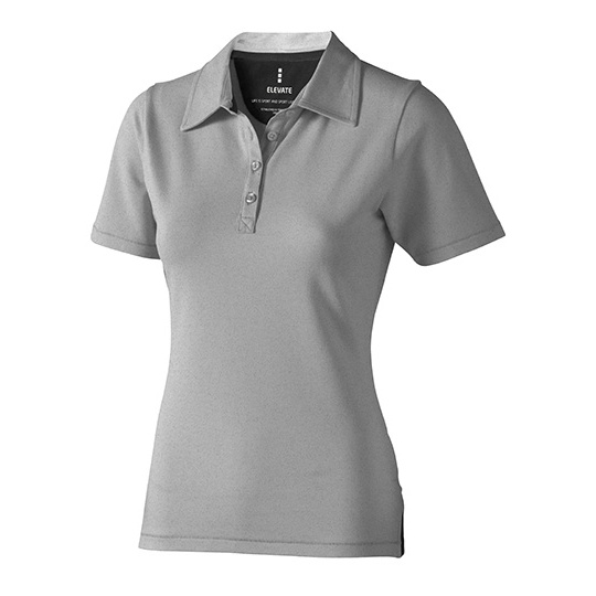 Koszulka Polo Damska Klasyczna Bawelna Elastan EL38085 - Grey Melange & Anthracite (Solid)