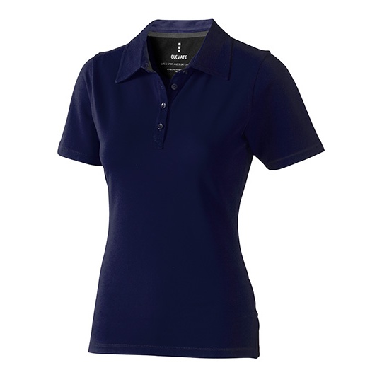 Koszulka Polo Damska Klasyczna Bawelna Elastan EL38085 - Navy & Anthracite (Solid)