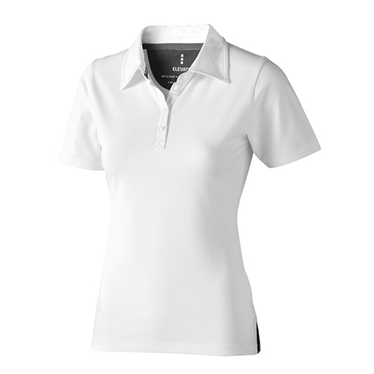 Koszulka Polo Damska Klasyczna Bawelna Elastan EL38085 - White & Anthracite (Solid)