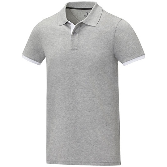 Koszulka Polo Męska Klasyczna Pika EL38110 - Heather Grey & White