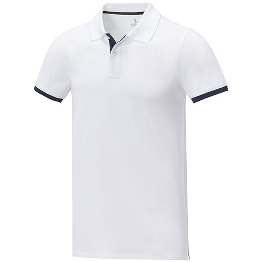 Męskie polo pique EL38110 - White & Navy