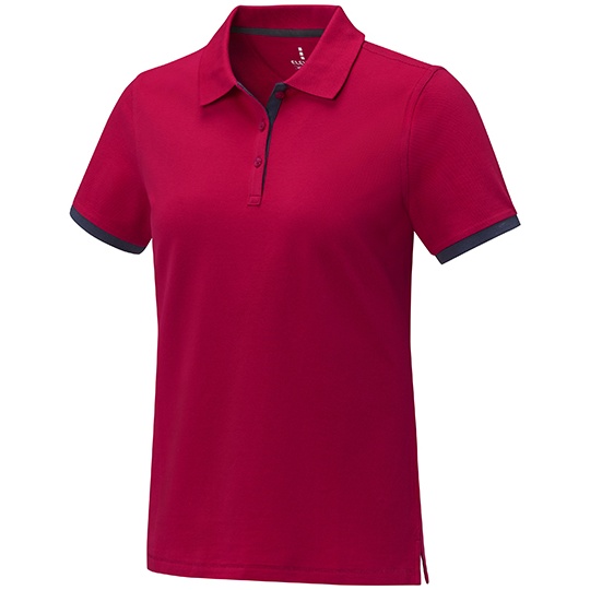 Damskie Polo Pique Bawelniane EL38111 - Red & Navy